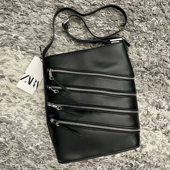NWT Zara Zippered Bucket Bag - Picture 1 of 13